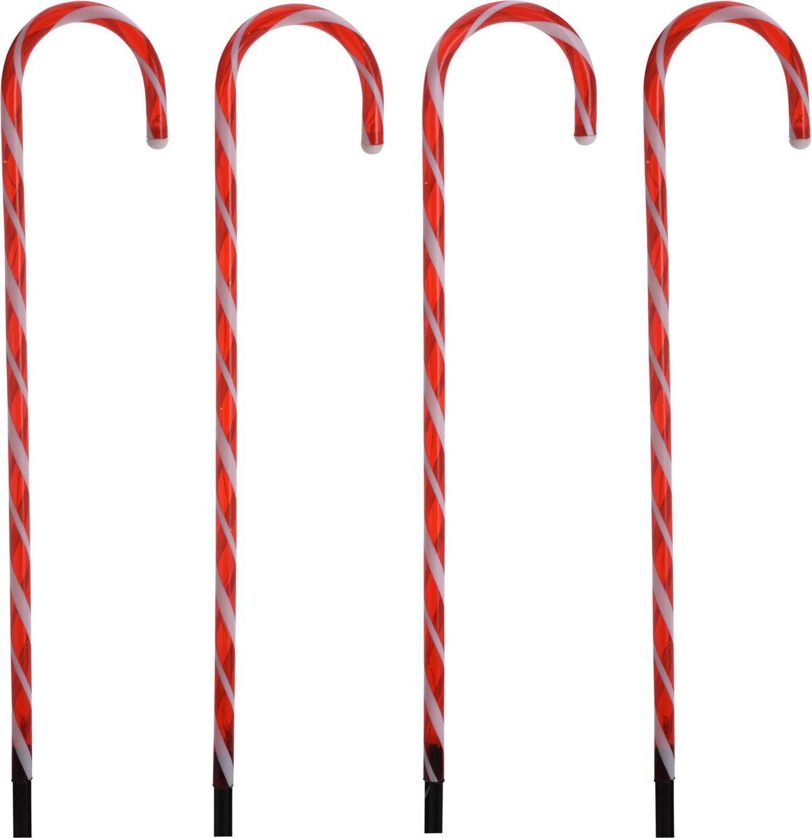 Kerst tuinsteker zuurstok acryl set/4 74cm