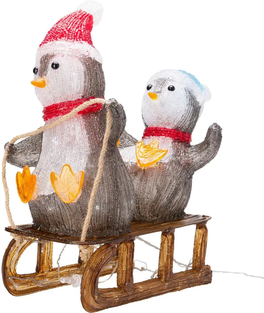 Kerst pinguin acryl 90LED 46cm