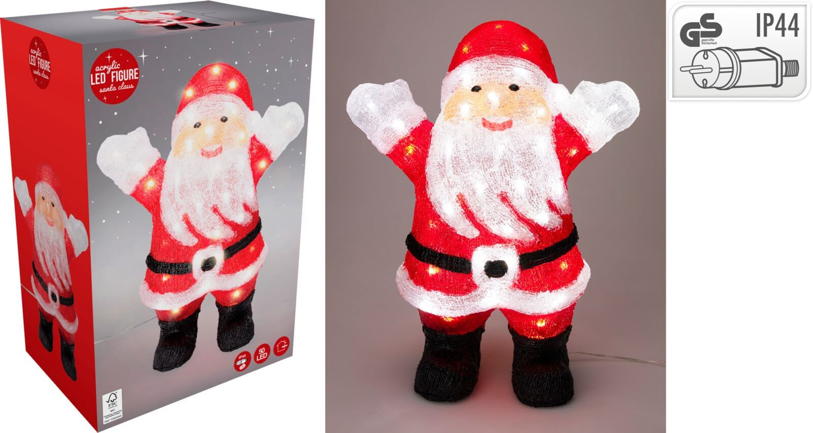 Kerstman acryl 50LED 40cm