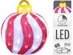 Kerstverlichting bal acryl LED 39cm - rood