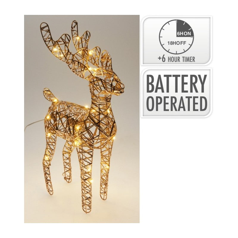 Kerstverlichting rendier LED 34cm - champagne