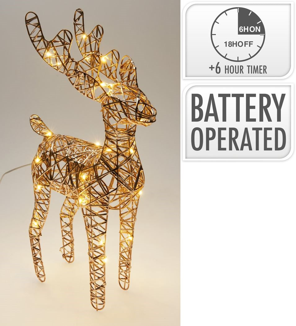 Kerstverlichting rendier LED 37cm - champagne