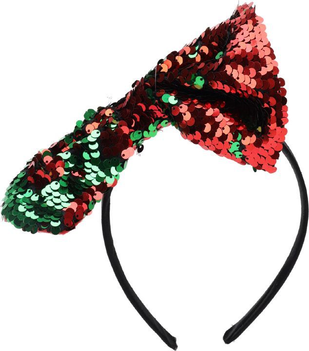 Kerst diadeem strik pailletten