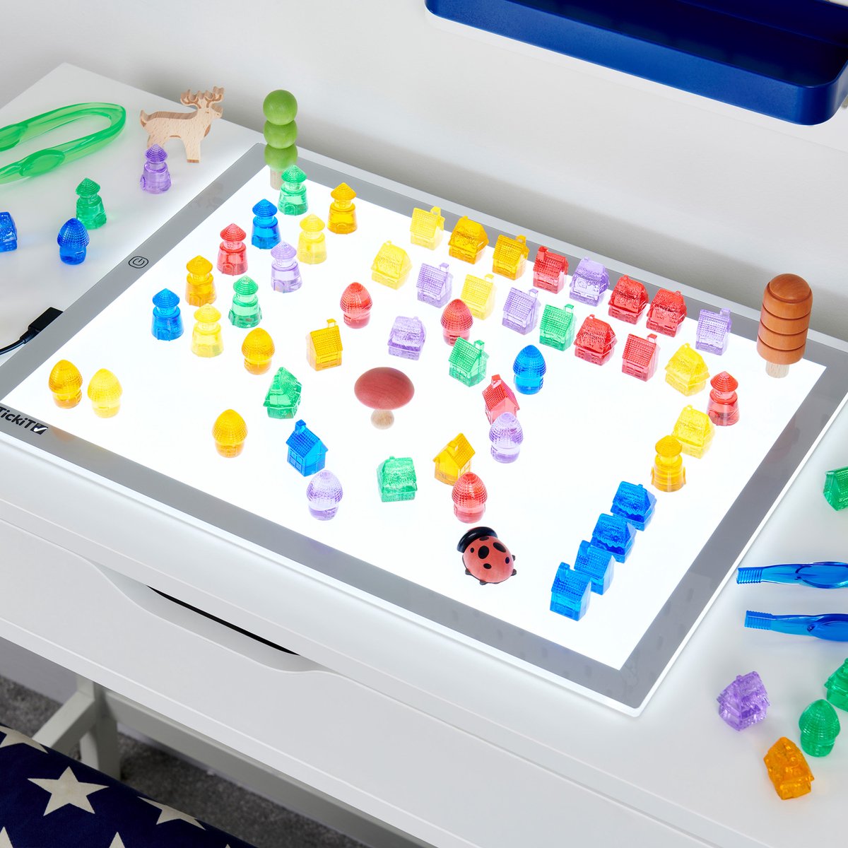 TICKIT Doorschijnende kleurrijke huizen 24st.