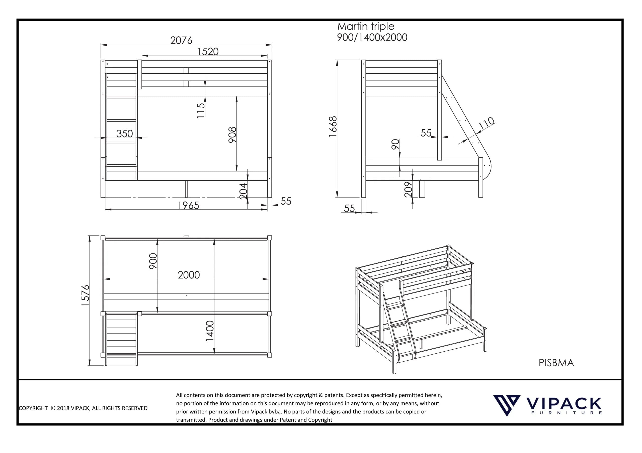 PINO Martin familiebed - wit