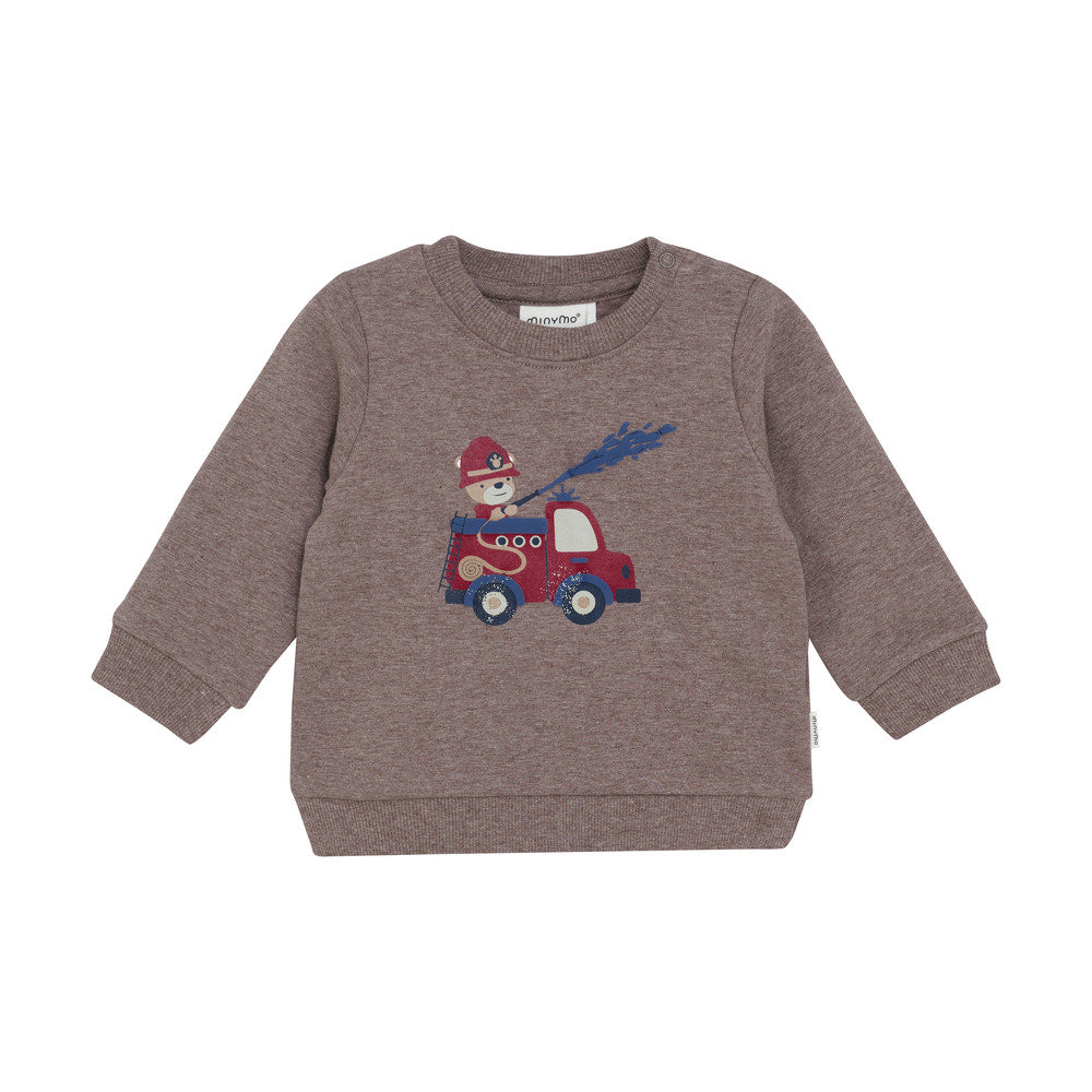 MINYMO B Sweatshirt LS - dark brown mel.- 56