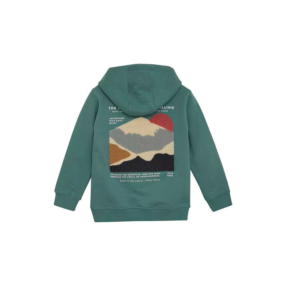 DAILY7 B Hoodie backprint - blue spruce - 110