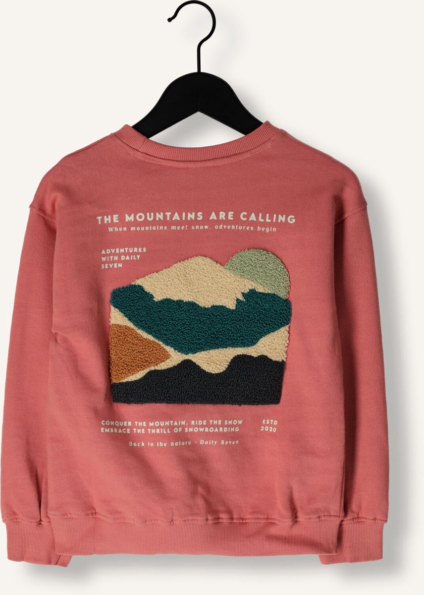 DAILY7 B Oversized sweater backprint - coral clay - 104