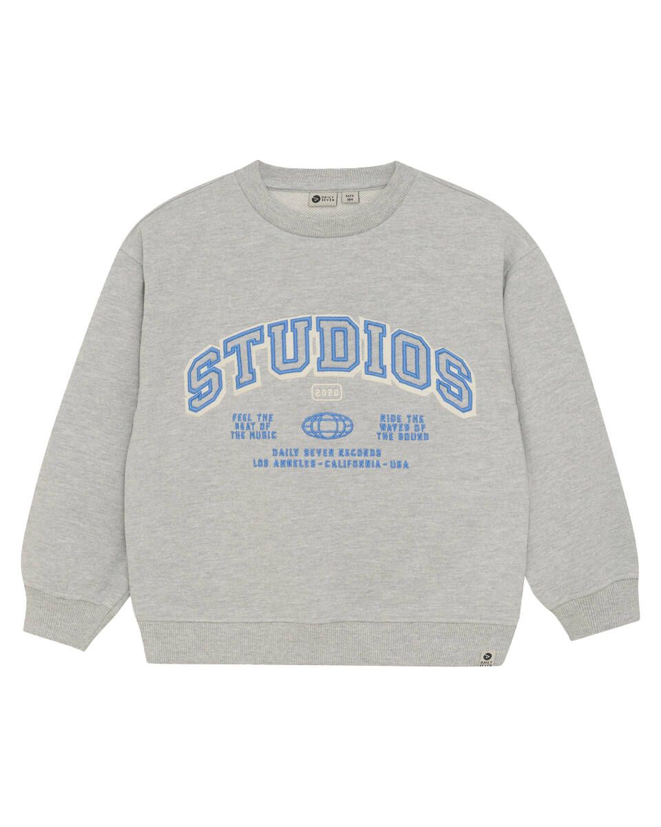DAILY7 B Oversized sweater artwork - med. grey mel.- 122