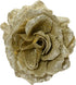 Kerst roos op clip glitter 12cm - champagne
