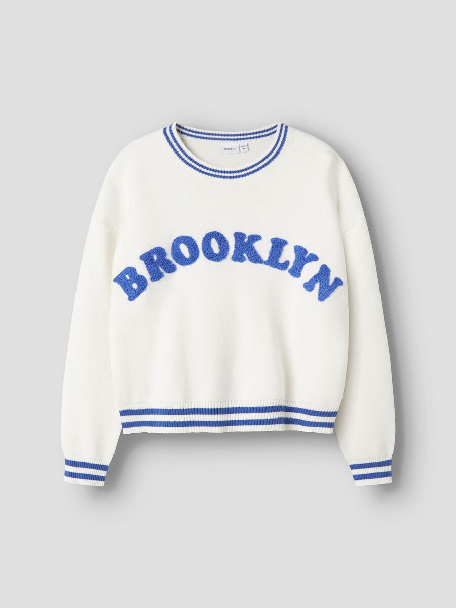 NAME IT G NKFNEPPA Longsleeve knit - cloud dancer - 158/164