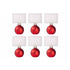 Kerst kaarthouder glas set/6 4cm - rood