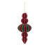 kersthanger glas tol velvet 7x16cm - bordeaux/groen