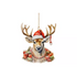 kersthanger ijzer vintage deer 12x15cm - bruin
