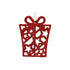 kersthanger kunststof gift glitter 8x10cm - rood