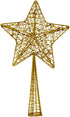 Kerstboompiek kunststof ster glitter - 12x4x28cm - goud