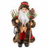 Kerstfiguur santa checkers 20x13x31cm - rood/groen