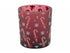 Kerst theelichthouder glas candy cane 7x8cm - bordeaux