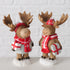 Kerstfiguur eland Matti 12.5cm - bruin/rood - ass. (prijs per stuk)