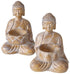 Theelichthouder Legolas Buddha 14x9cm - ass. (prijs per stuk)