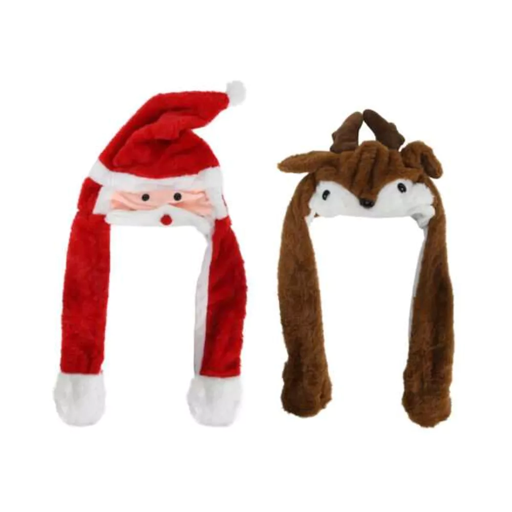 Kerstmuts rendier/kerstman bewegend