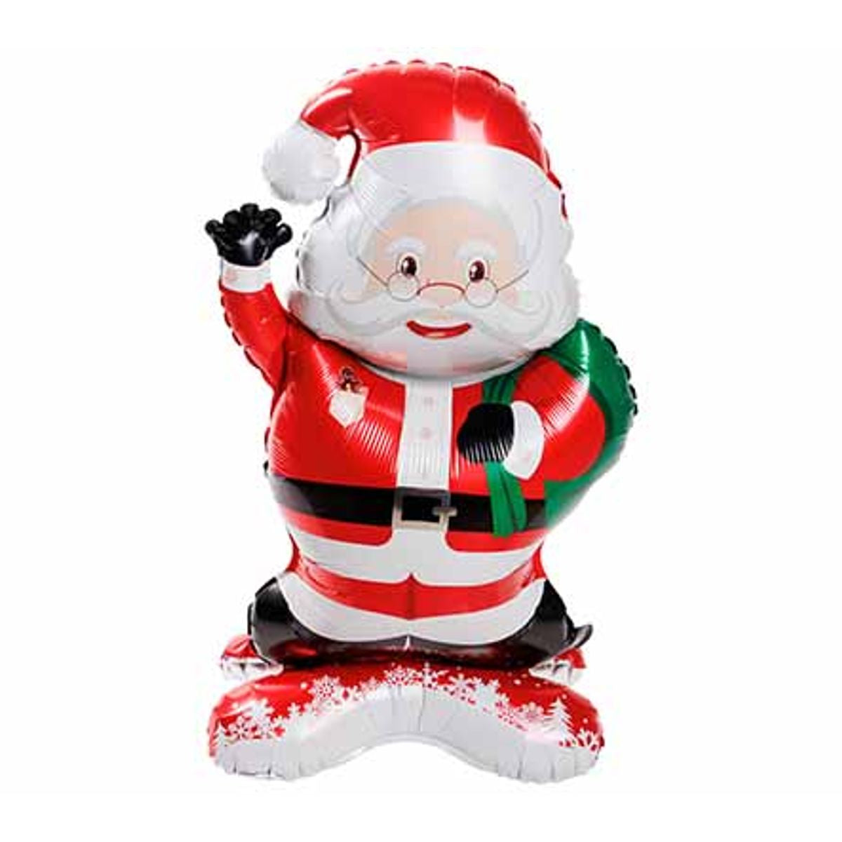 Ballon folie santa - 67x120cm - rood/ wit