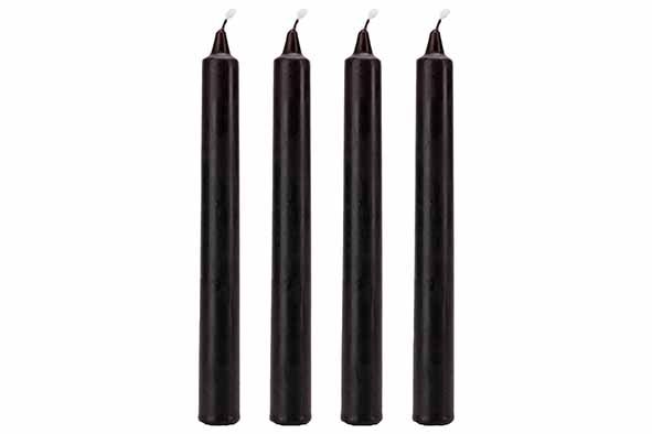 Kaarsen blood dripping 4st. 20cm - zwart