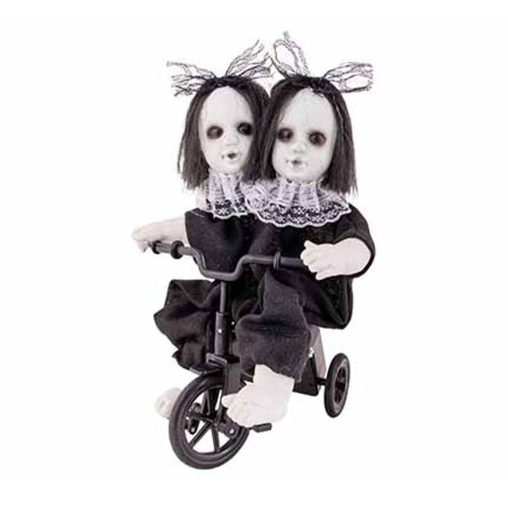 Pop 2 hoofden op fiets - 20x30cm