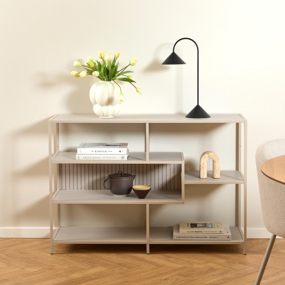 SEAFORD Boekenkast - 114x35x78cm - matt grey
