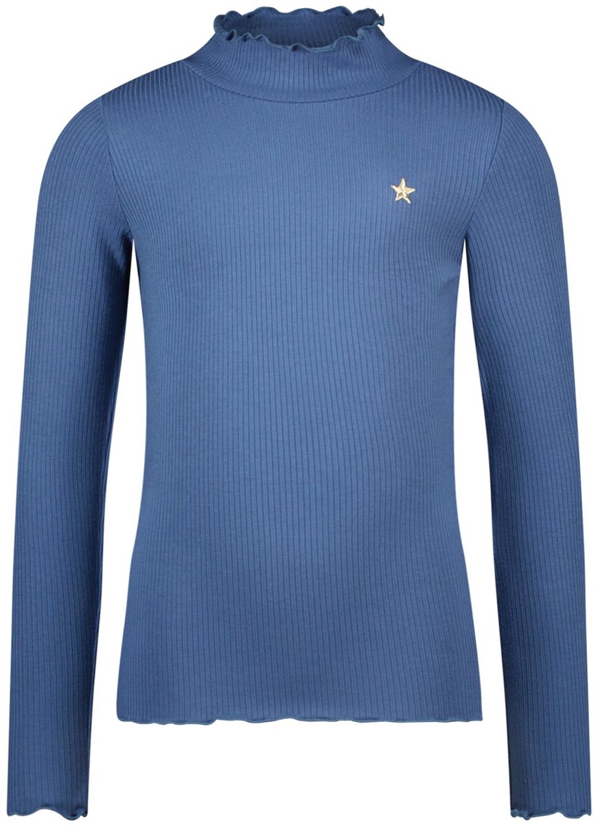 FLO G Eef longsleeve rib coll - jeans blue - 116