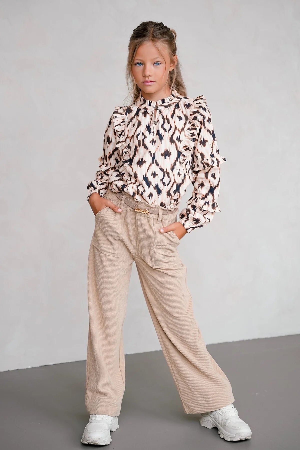 FLO G Finn broek wijd corduroy - kit - 164