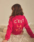 NONO G Konono sweater "C'est la vie"- cerise pink - 146/152