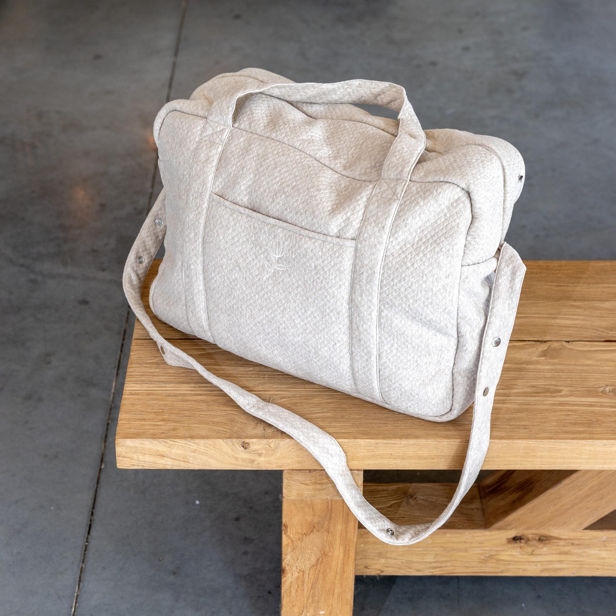 LIVING NATURE Verzorgingstas Jacqueline losange beige - Cosy Collectie