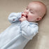 LIVING NATURE Babypakje Bo velours blauw details in streepjes blauw wit - 3m