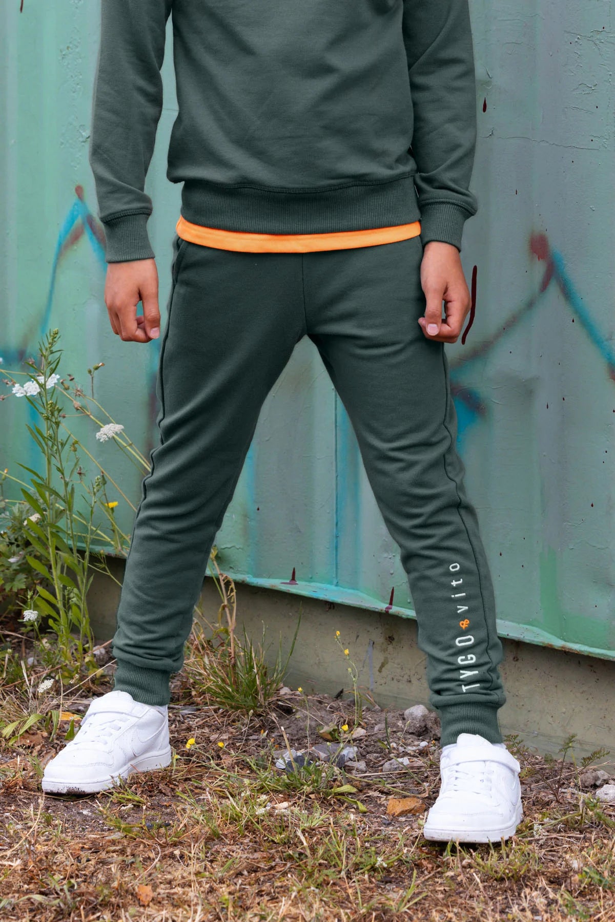 TYGO&VITO B TV jogpants embroid.- storm green - 122/128