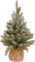 Kerstboom snowy Concolor burlap w/ cones - 61cm