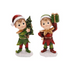 Winterdeco kind elf - 6x13cm - rood/ wit - ass.  (prijs per stuk)