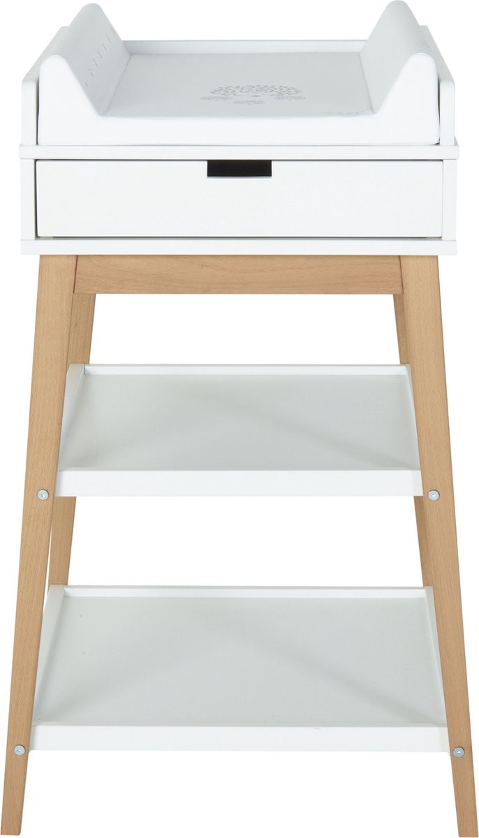 QUAX Hip luiertafel met lade - wit/ naturel