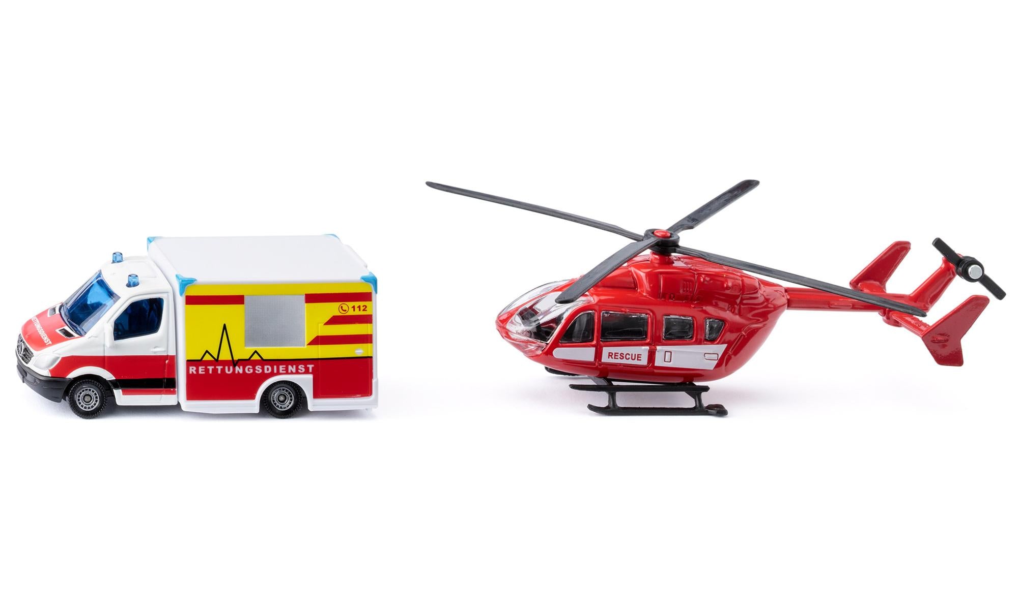 SIKU - Mercedes Benz ambulance en helikopter