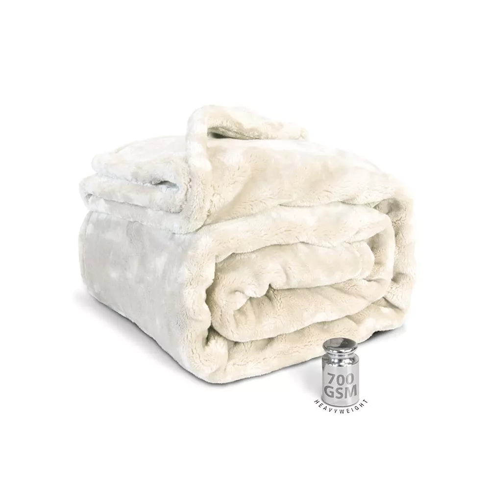 UNIQUE Silke plaid - 150x200cm - dove white 7701057-DOVE