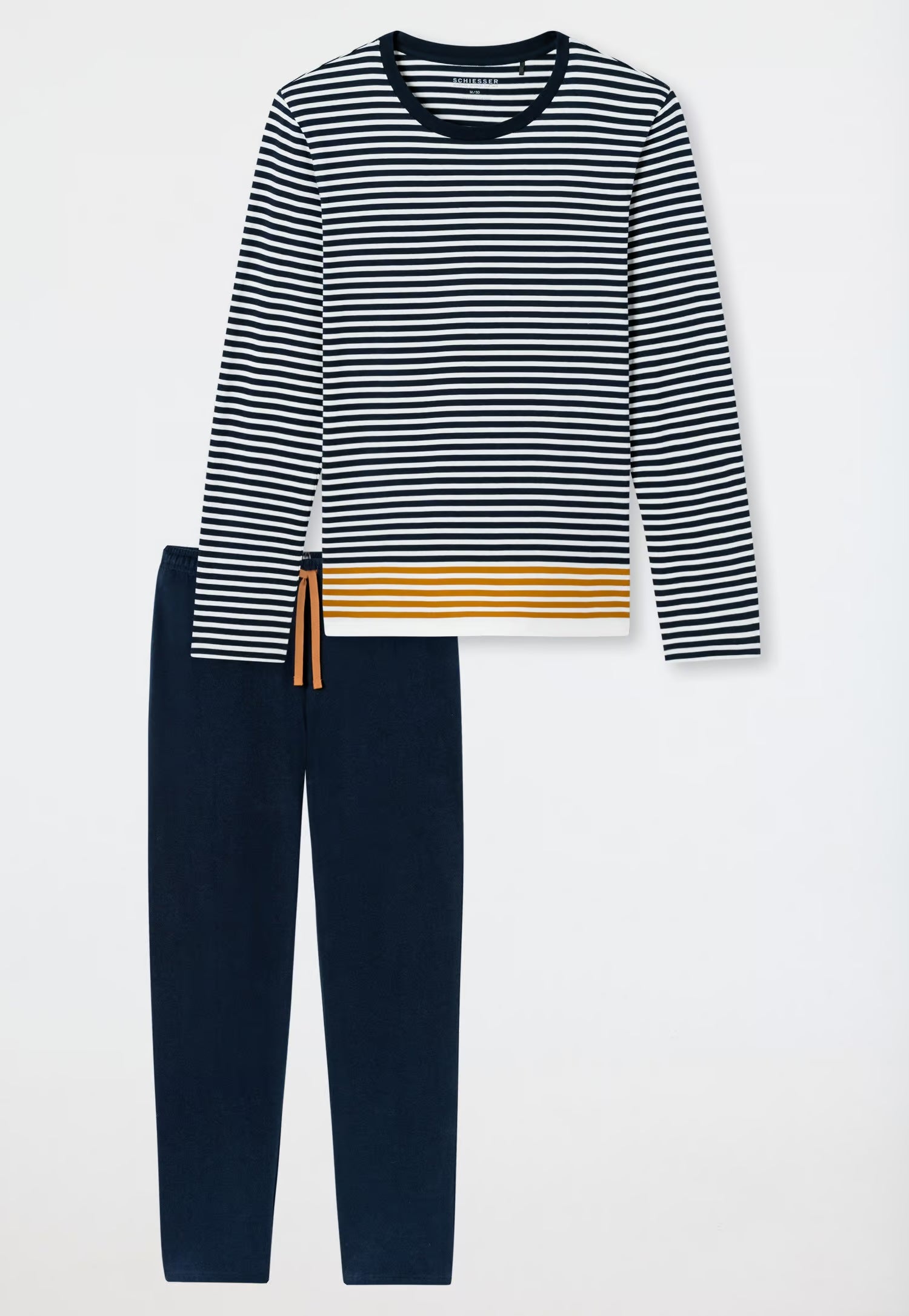 SCHIESSER Heren pyjama lang - streep donkerblauw - XXL