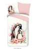 GOODMORNING Dekbedovertrek 140x220cm - pink - pinguin