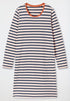 SCHIESSER Dames slaapkleed m/mouwen - streep/champagner - S
