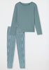 SCHIESSER Dames pyjama lang - ginkgo mineraal - XXL