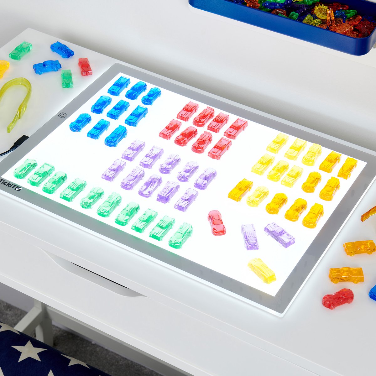 TICKIT Doorschijnende kleurrijke auto's - 36st.