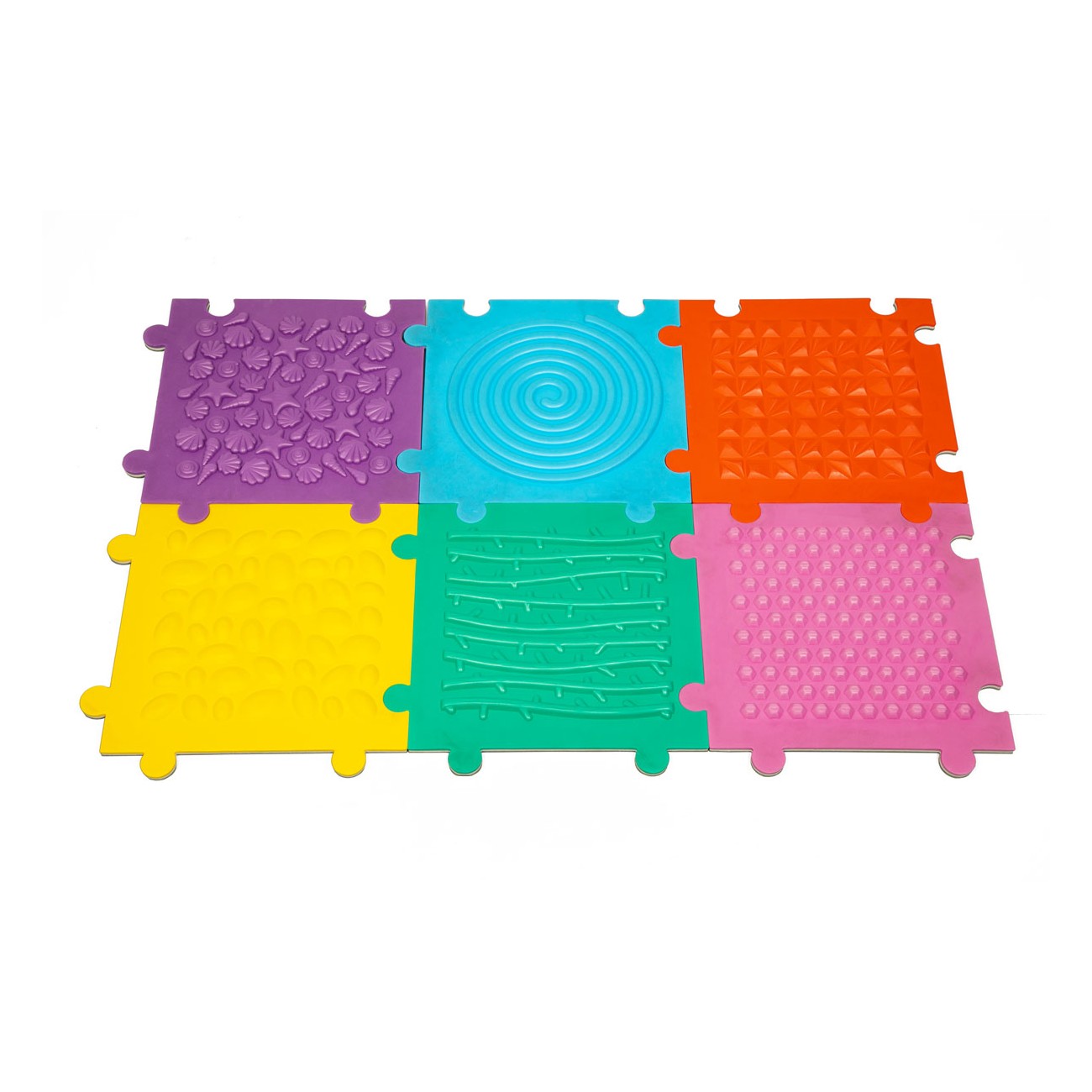 Textured sensory puzzle mat - 6st.
