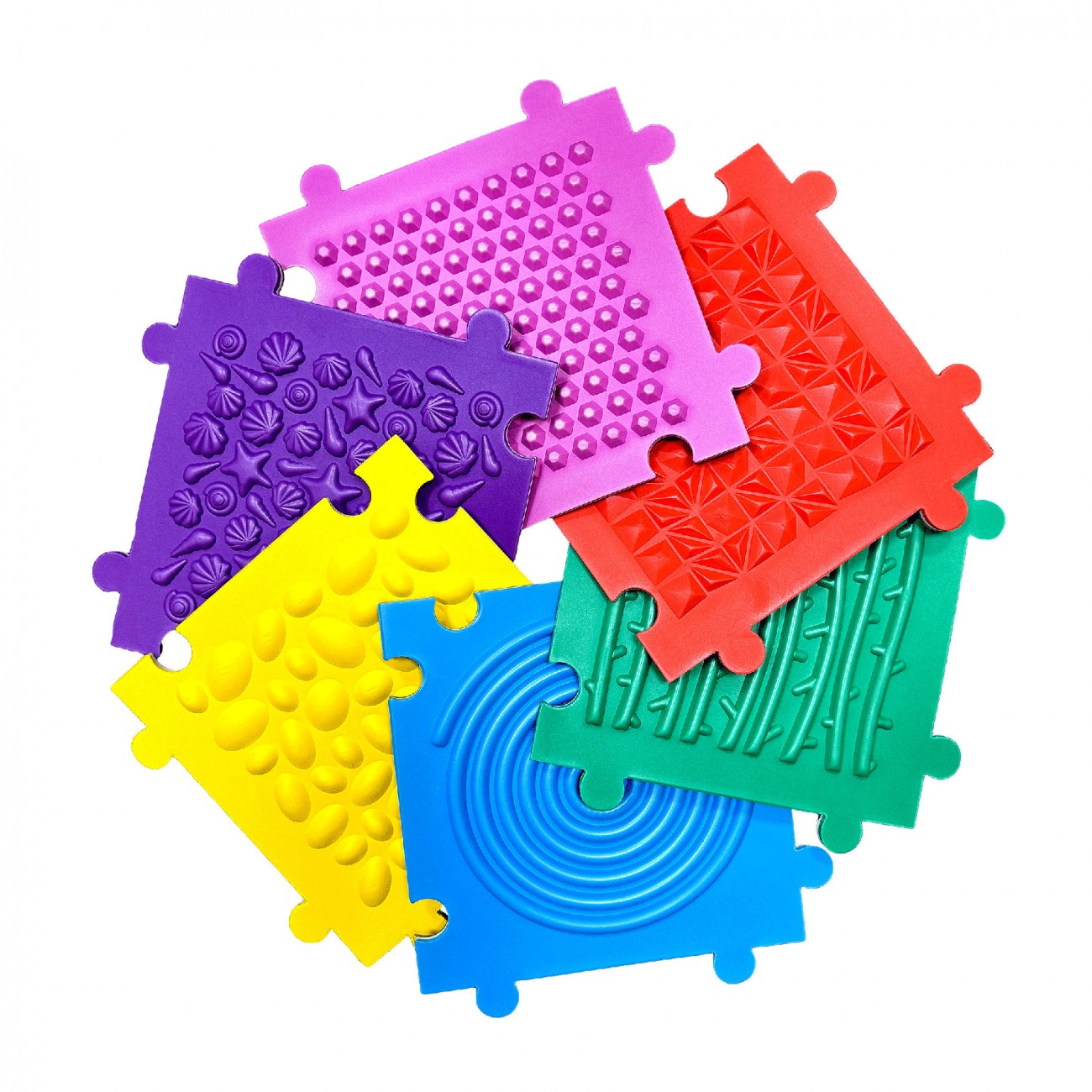 Textured sensory puzzle mat - 6st.