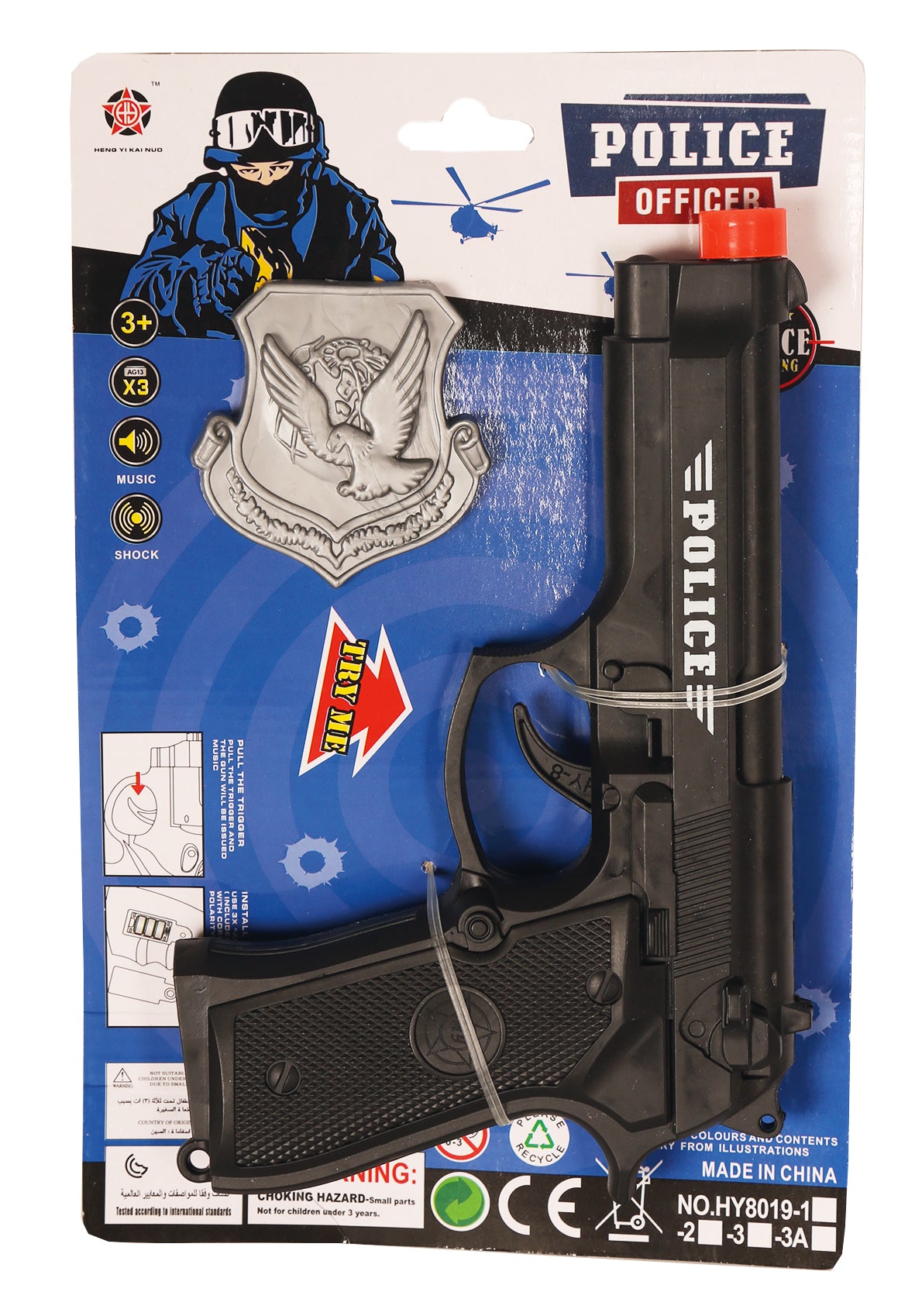 Verkleedacc. revolver politie + badge
