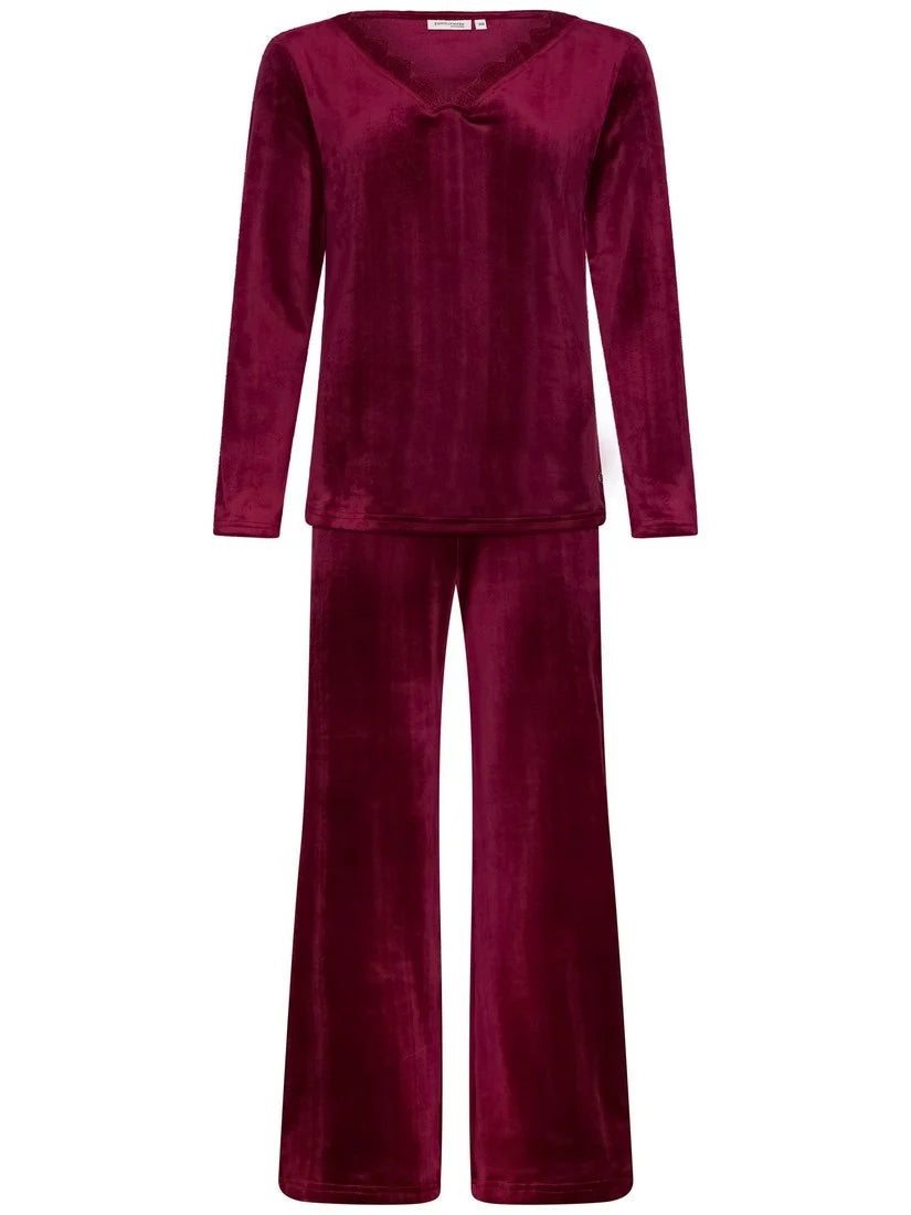 PASTUNETTE Dames pyjama - dark red - 44