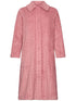 PASTUNETTE Dames morning gown full button (110 cm)- dark pink - M